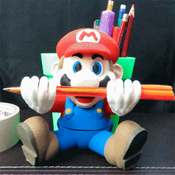 GIF-LAPICERA-MARIO.gif STL file Mario Bros Pen・3D printable model to download