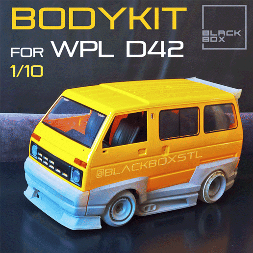 BODYRIT BLACK For WPL D4e WPL D42 RC BODYKIT by BLACKBOX 1-10th