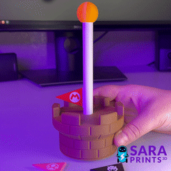 IMG_2692.gif Free 3D file Super Mario Goal Pole - 5 Flags・Design to download and 3D print