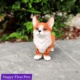 main_corgi.gif STL file Corgi dog print in place articulated flexi toy・Design to download and 3D print