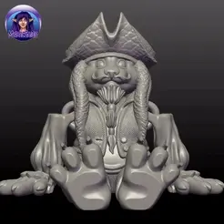 ezgif.com-gif-maker-4.gif 3D file Captain Black Bear'd - Pirate Bear・3D printable model to download