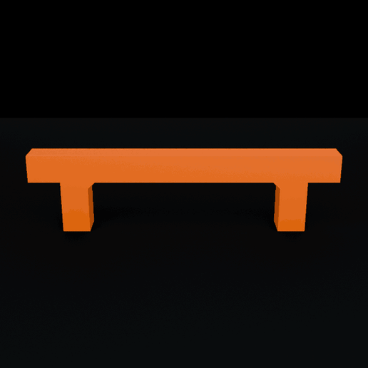Cabinet pull 96 mm hole spacing - square bar handle, M4 blind hole, no supports