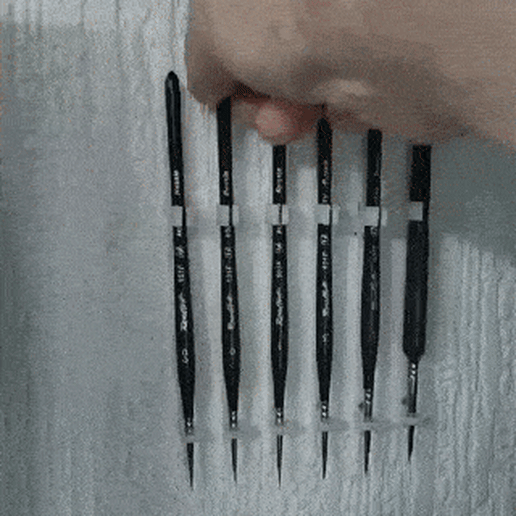 Bristle-Down Brush Holder - Wall Mount and Desk Carousel 3D model