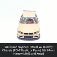 R34-GTR.gif 98 Skyline GTR R34 Body Shell with Dummy Chassis (Xmod and MiniZ)