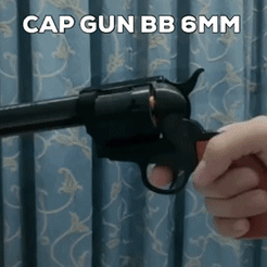 giphy-1.gif STL file Revolver Colt SAA Peacemaker Fully Functional Cap Gun BB 6mm Scale 1:1・Model to download and 3D print