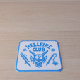 coaster_gif.gif STL file Hellfire Club Drinks Coaster - Inlay Print・Model to download and 3D print, kwerkshop