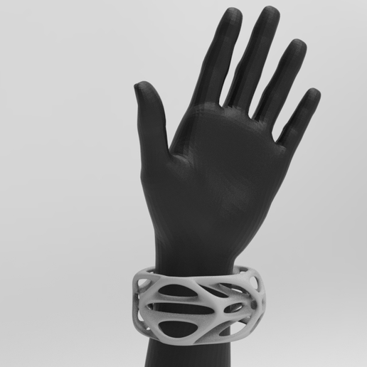 voronoi generative bracelet organic art accessory 3D model