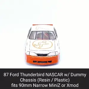 87-Thunderbird-Nascar.gif 87 Thunderbird Nascar Karosserie mit Dummy-Fahrgestell (Xmod und MiniZ)
