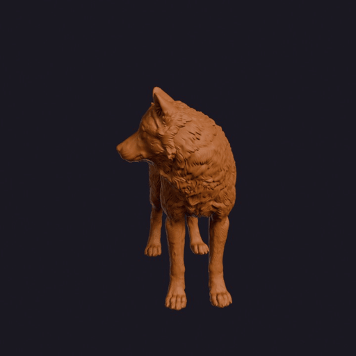 Realistic Timber Wolf Looking Side Animal Sculpture
