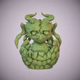 tbrender-1.gif STL file Hatched Baby Dragon Skeleton-Halloween Creature・3D printing design to download