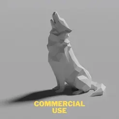 Commmercial-Use-wolf.gif Fichier STL Décoration Low Poly Loup Hurlant (Pas de Supports) (Easy Print) (Usage Commercial)・Modèle à imprimer en 3D à télécharger