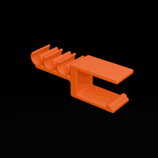 Desk edge cable clip 19 mm - 3 cable channels, spring clamp, no screws