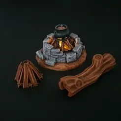 campfire.gif 3D file LED campfire - TABLETOP TERRAIN DND RPG SCATTER・3D printing design to download
