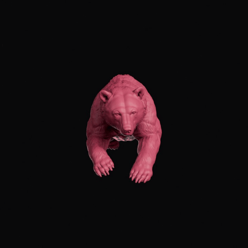 Running Grizzly Bear Figurine