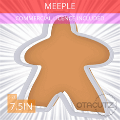 Meeple~7.5in.gif STL file Meeple Cookie Cutter 7.5in / 19.1cm・3D printing design to download