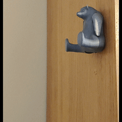 bear_anim.gif 3D-Datei Bear Hug A Wandschlüssel oder Jackenhaken・3D-druckbares Modell zum Herunterladen