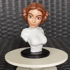 princess-leia-bust.gif 3D file Princess Leia - stylized bust・3D printable model to download