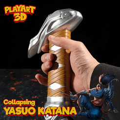 1.gif 3D file COLLAPSING KATANA - YASUO - LEAGUE OF LEGENDS - (PRINT IN PLACE + ASSEMBLY VERSION)・3D printing idea to download