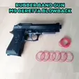 J ) DD EERE CLOMEAaZ M9 Beretta Rubber Band Gun BLOWBACK Scale 1:1