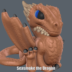 Seasmoke-the-Dragon.gif STL file Seasmoke the Dragon (Easy print no support)・3D printing design to download, Alsamen