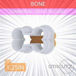 Bone~1.25in.gif STL file Bone Cookie Cutter 1.25in / 3.2cm・3D print design to download