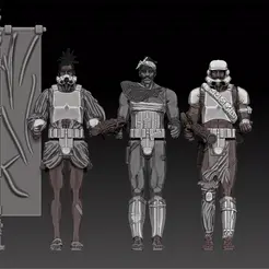 bandit-troopers.gif 3D file STAR WARS .STL VISIONS, Bandit Troopers OBJ. VINTAGE STYLE ACTION FIGURE.・3D printing idea to download