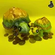 Unbenanntes-Video-–-Mit-Clipchamp-erstellt.gif Cute Turtle Piggy Bank - Money Box  - No Supports - Flexi - almost Print in Place