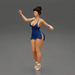 ezgif.com-gif-maker.gif Fichier 3D Fille chaude portant une mini robe sexy・Design pour imprimante 3D à télécharger
