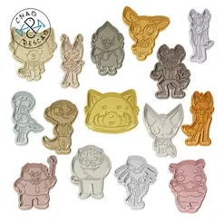 ezgif.com-animated-gif-maker.gif Aggretsuko SET (15 files) - Cookie Cutter - Fondant - Polymer Clay