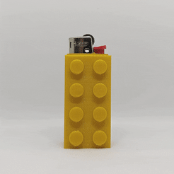 LegoBic-GIF.gif Archivo STL Bic Block, mini estuche para encendedores Bic inspirado en un popular ladrillo de juguete・Modelo para descargar y imprimir en 3D