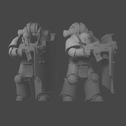 head.gif STL file Truescale rivet armor with big shields・3D printing model to download, Fummelfinger