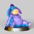 Eeyore-Laydown.gif STL file Eeyore- Laydown version- Winnie the Pooh-sitting pose-FANART FIGURINE・3D printer design to download