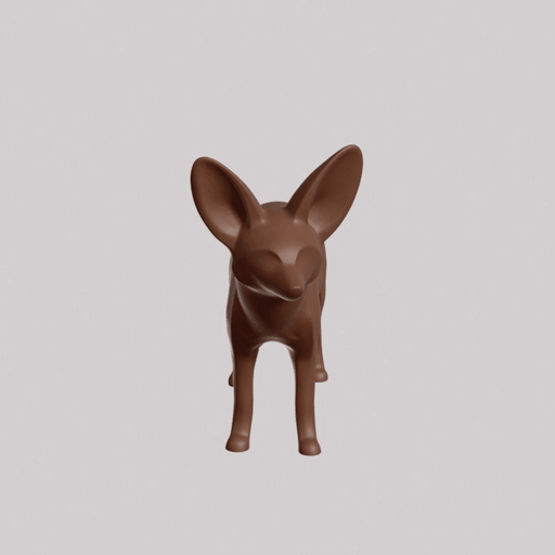 Minimalist Bat-eared Fox Sculpture