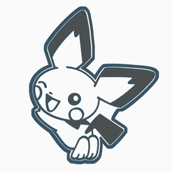 GIF-2.gif STL file PICHU 2 - COOKIE CUTTER ANIME・3D print object to download