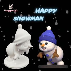Cod341-Happy-Snowman.gif 3D-Datei Fröhlicher Schneemann・Modell zum Herunterladen und 3D-Drucken