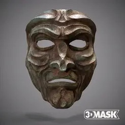 animacion-mask006-15fps.gif 3D mask 006 Italian theater mystery mask