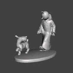 GIF.gif STL file tintin with tunic and milu in india - the pharaoh's cigars .stl .obj・3D printing model to download, vadi