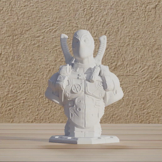 DeadPool.gif Download free file DeadPool Bust • 3D print template, Mak3_Me_Studio