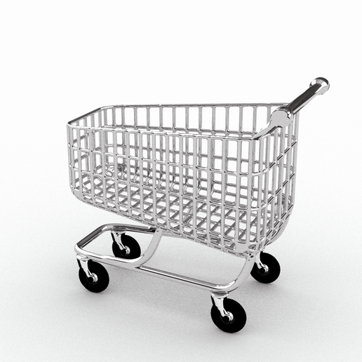 shopping trolley - Einkaufswagen - shopping cart 3D model