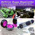 MRCC_Buggy-MegaCOMBO_MAIN_1600x1600.gif Fichier 3D MyRCCar OBTS Buggy Mega COMBO, incluant le châssis, la carrosserie, les amortisseurs, les roues, les HEX, et les pignons du moteur.・Design pour impression 3D à télécharger