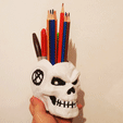 craneo.gif Punk skull pencil holder