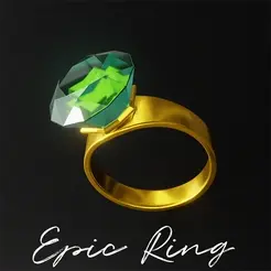 epic_ring360.gif Free STL file Epic Diamond Ring Cartoon Style・3D printer design to download
