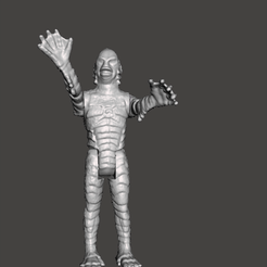 GIF.gif ACTION FIGURE THE CREATURE FROM THE BLACK LAGOON KENNER STYLE 3.75 POSEABLE ARTICULATED .STL .OBJ