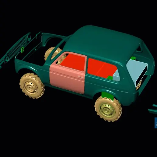 Lada Niva with interior chassis WPL C 3D print RC bodies