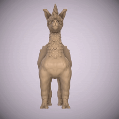 tbrender.gif Archivo OBJ gratis Lama-Unicornio Animal・Modelo de impresión 3D para descargar, GV_3D