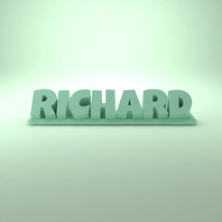 Richard_Playful.gif Fichier STL Richard 3D Nametag - 5 polices・Objet imprimable en 3D à télécharger, LayerModels
