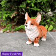 second_corgi.gif STL file Corgi dog print in place articulated flexi toy・Design to download and 3D print