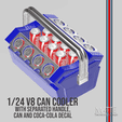 ezgif.com-gif-maker-2.gif V8 ICE COOLER WITH SODA CAN AND COCA COLA DECAL FOR SCALE AUTOS AND DIORAMAS 1/24 SCALE