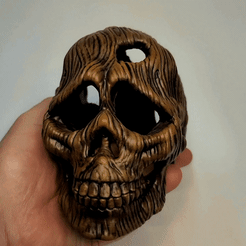 20220512_020609.gif Free STL file Wooden skull mushroom planter・3D printable design to download, LittleTup