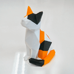 P1015629.gif STL file Low Poly Cat Puzzle・Model to download and 3D print